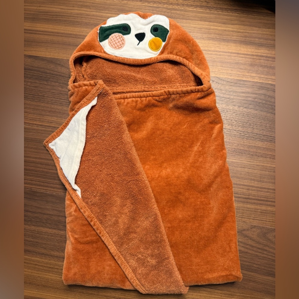 West Elm Baby Hooded Sloth Towel